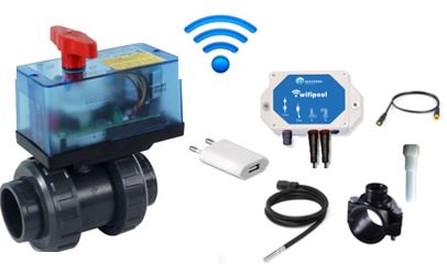WIFI Automatische 2-wegkraan 50mm  met TLF temperatuursregeling  module  en temperatuursensoren (1 &amp; 3m) - plug &amp; play type Peraqua