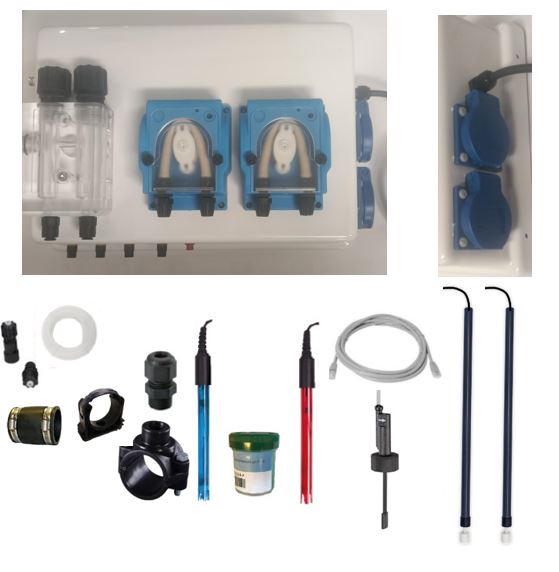 Zwemco Wifi pool twin met flow switch, temp sonde en 2 extra stekkers en level switches voor zwembad tot 150m³ (Speedy++)