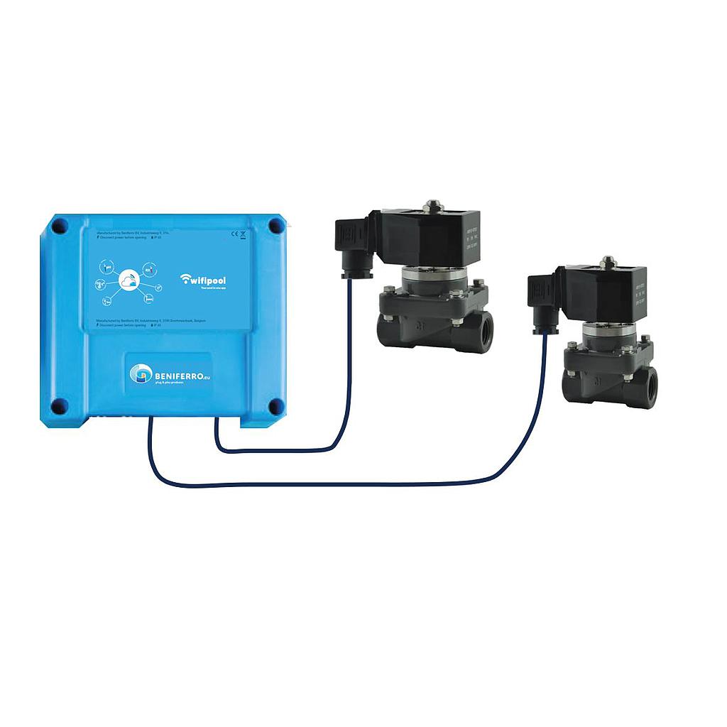 Extra paar Solenoide 2-weg kranen voor automatische bypass bypass, zo geinstalleerd, dat 1 kraan opent terwijl de andere sluit (Normaal Open en normaal gesloten) - Normaal open + normaal gesloten